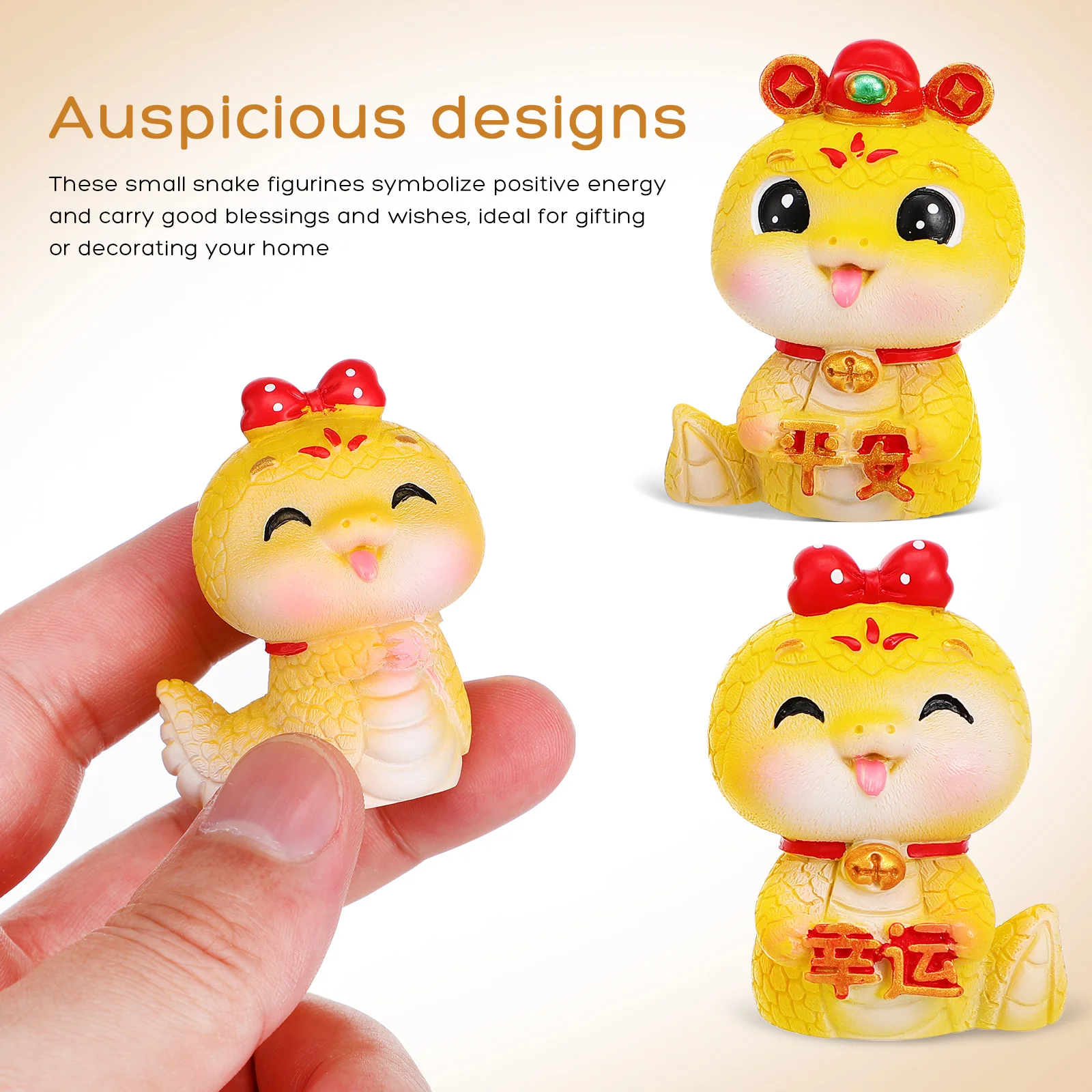 

Chinese Trendy Little Snake Ornaments Figurine Decor Cute Statue Year Cartoon Home