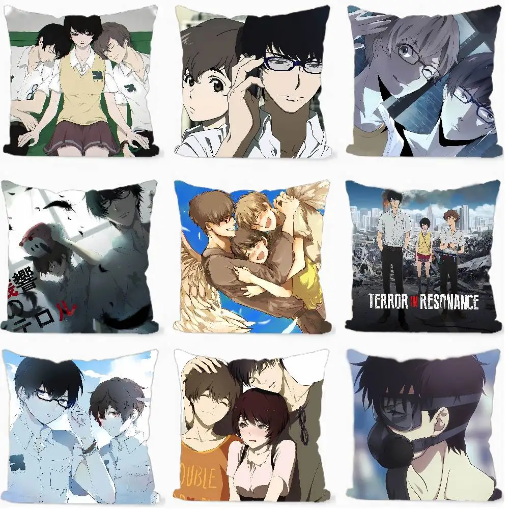 Anime T-Terror In Resonance Pillow Case For Sofa Decor Car Office Room Printing Cushion Cover Decorations And Protector