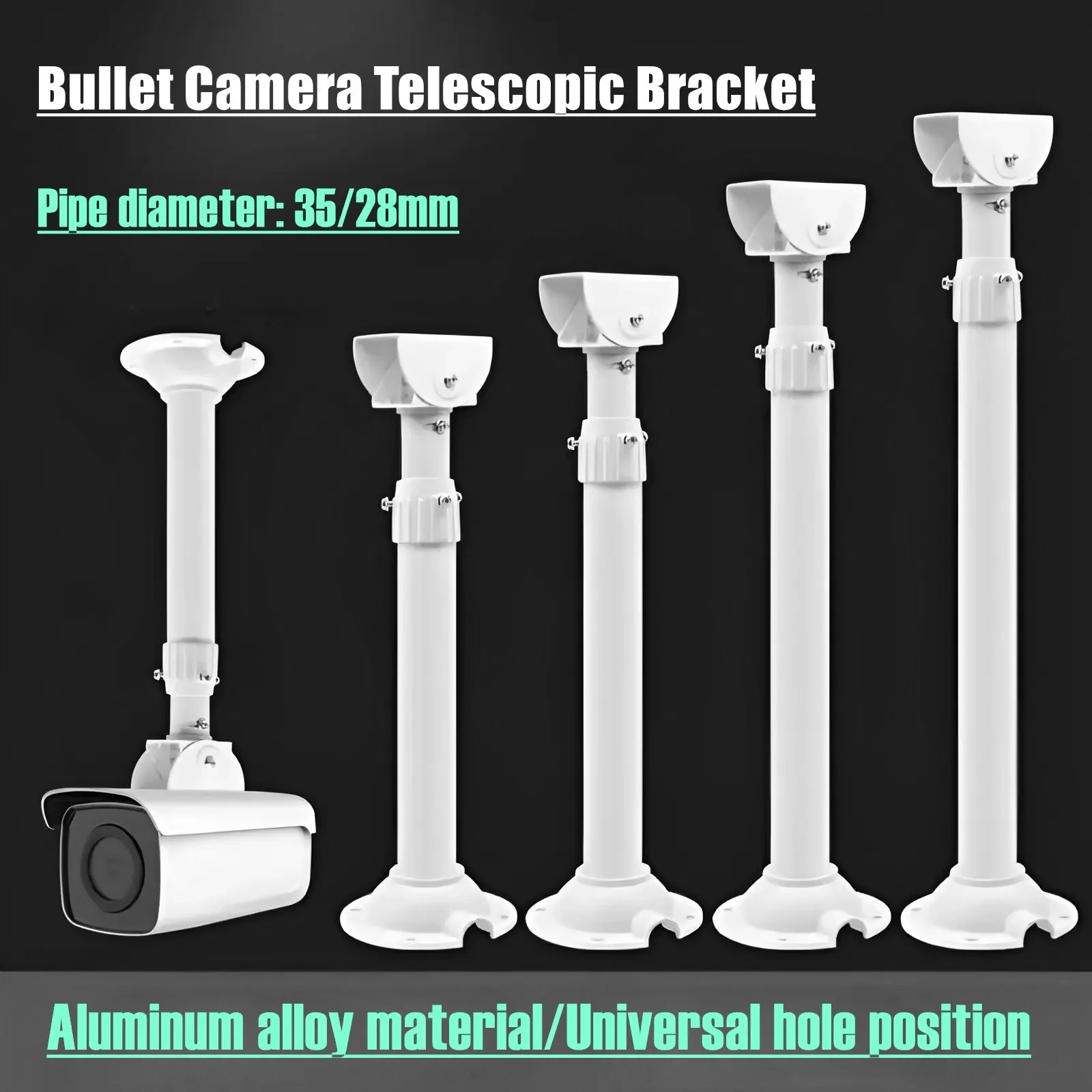 

Surveillance Security CCTV Bullet Camera Ceiling Mount Bracket Universal Hoisting Vertical Mounting Extension Telescopic Stand