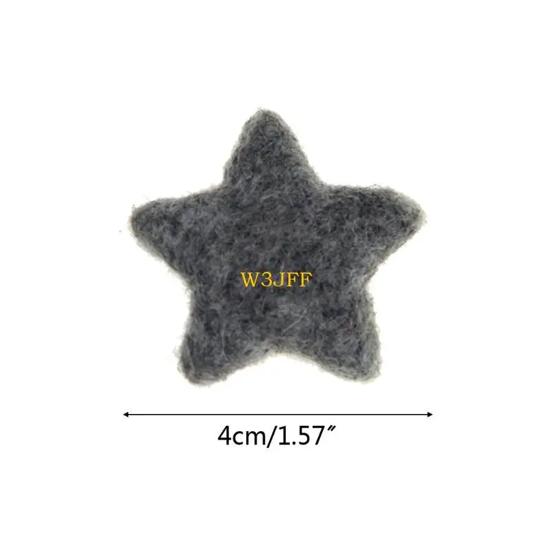 W3JF 5 pièces Mini feutre laine étoiles perles boules bébé nourrissons décorations prise vue Photo
