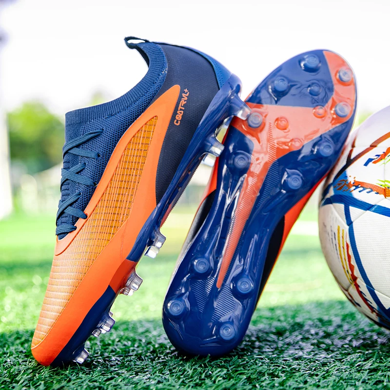 

790 Mens Soccer Shoes Training TF/FG Outdoor Sports Football Boots Adult Long Spikes Non Slip Match Soccer Cleats for Boys 35-45
