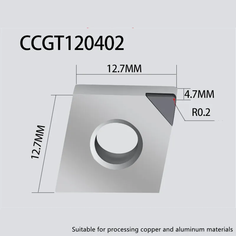 

PCD CCGT120402 Insert Single Crystal Turning Tool High Hardness Diamond Cutter for Copper Aluminum to Achieve Mirror Effect