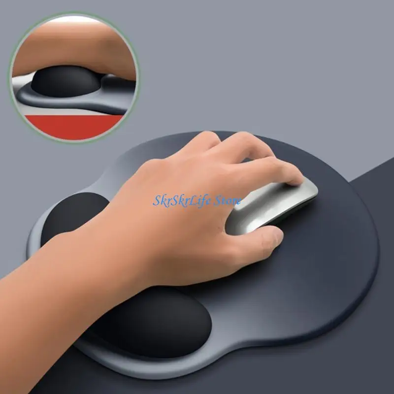 

E65E Ergonomic Mouse Pad Silicone Mousepad Non-slip Hand Wrist Rest Support Mat for Office Gaming PC Computer