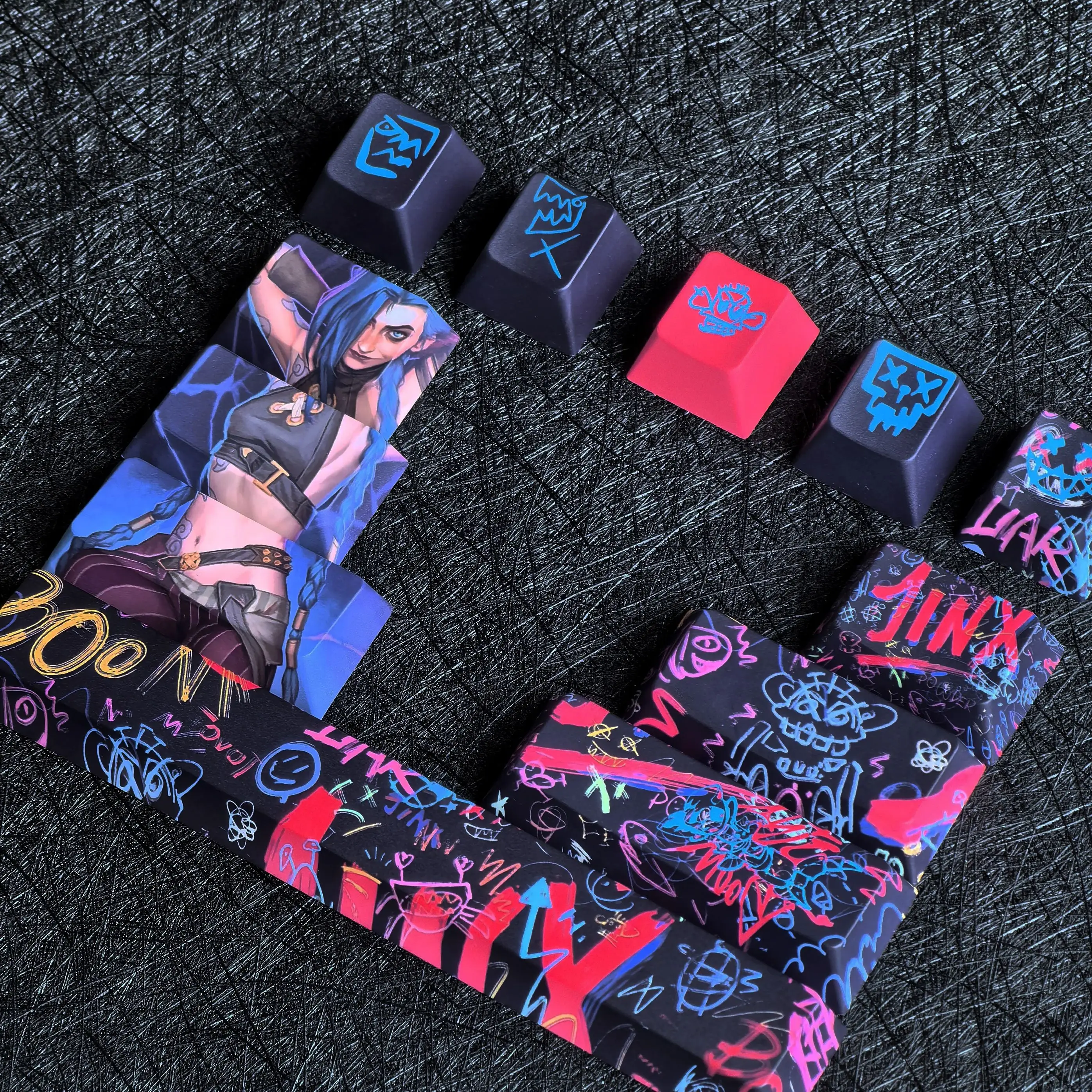 

Jinx Graffiti Keycap Cherry Keyboard Keycap Pbt12Keys Game Keycaps Additional Key Personalized Customized Keycap
