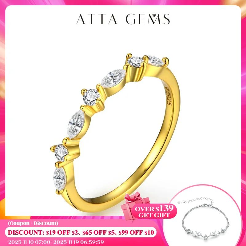 

ATTAGEMS D/VVS1 цветное круглое кольцо с муассанитом отличной огранки для женщин, кольца из стерлингового серебра 925 пробы для девочек, обручальное кольцо с зарубежом