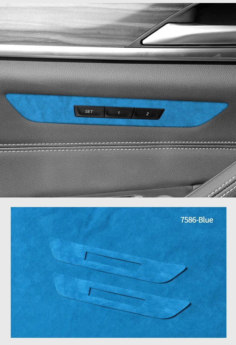 Hergestellt aus Alcantara für BMW 5er G30 G38 6GT, seitliches funktionelles Panel der Autositzverkleidung, Aufkleber für den Innenbereich, individuelles Tuning-Zubehör – Detail 9