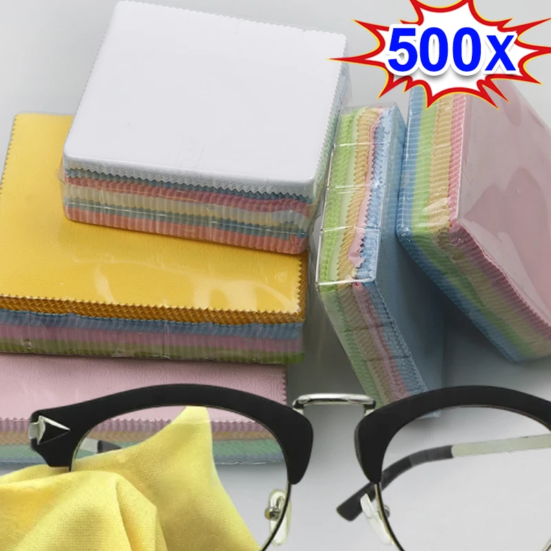 Portable Pure 500Pcs/Pack Sunglasses Cloth 6*8CM Cleaning Cloth Glasses Mobile Phone Screen Glass Lens Cleaner Eyewear Accessory