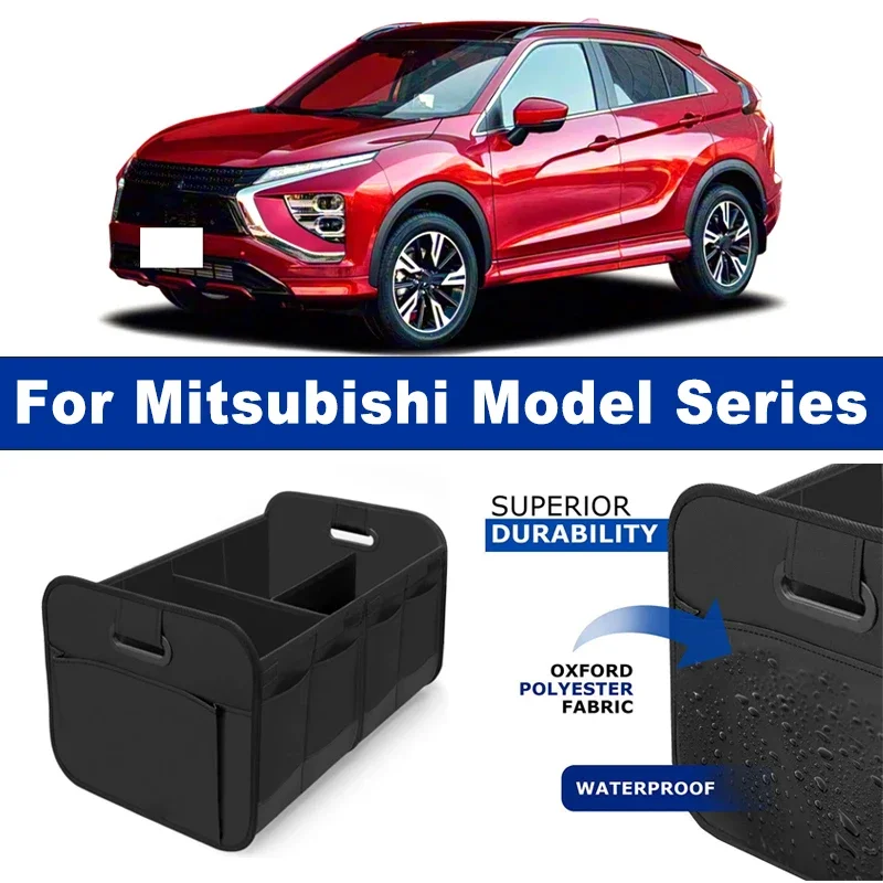

Foldable Car Organizer Portable Storage Box With Side Net for Mitsubishi Lancer EX Outlander ASX Pajero Eclipse Cross Triton