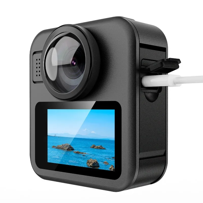 【HOT ITEMS】For Gopro MAX2 Sports Camera Side-Opening Battery Cover Quick-Release Dust-Proof Charging Accessory Kit