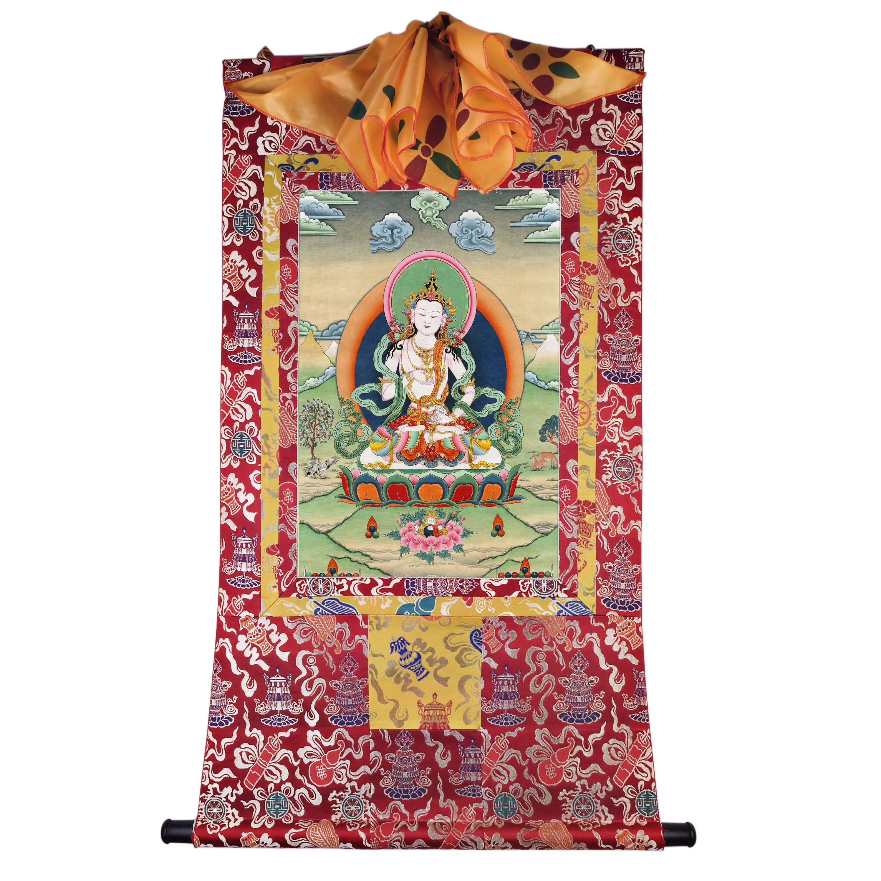 Vajrasattva Thangka,Gandhanra Tibetan Buddhist Thangka Art,Giclee Printed and Hand Framed,47