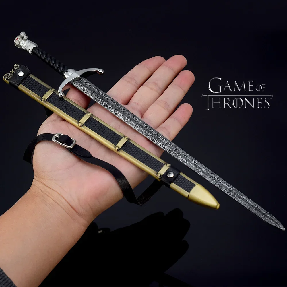 30cm Medieval Knight Weapon Swords Movies TV Peripheral Longclaw Model Keychain Metal Model Peripheral Butterfly Knife Gift Toys