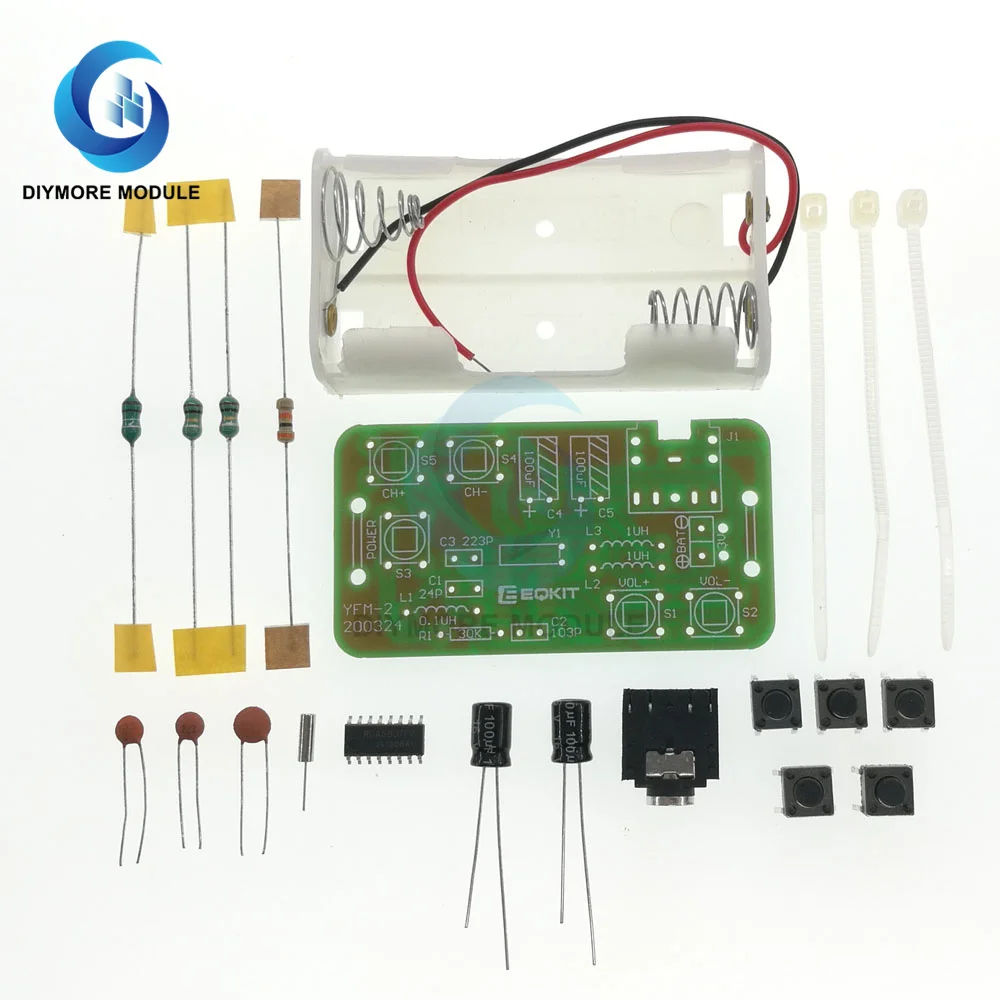 DIY 키트 FM 스테레오 라디오 수신기 모듈, 76-108Mhz 무선 수신기, DIY 전자 생산 훈련 부품 납땜