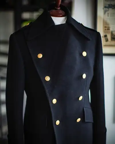 Men Long Coat Overcoat Double Breasted Woolen Blend Gentlemen Blazer Winter Warm Business Causal Daily Tailored - Image 4