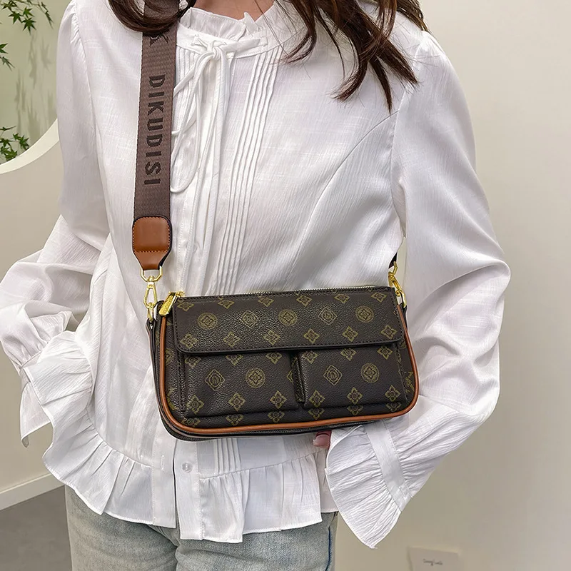 

2025 Women's Premium Texture Bag - Contrast Color Niche Retro Versatile Shoulder/Armpit Bag