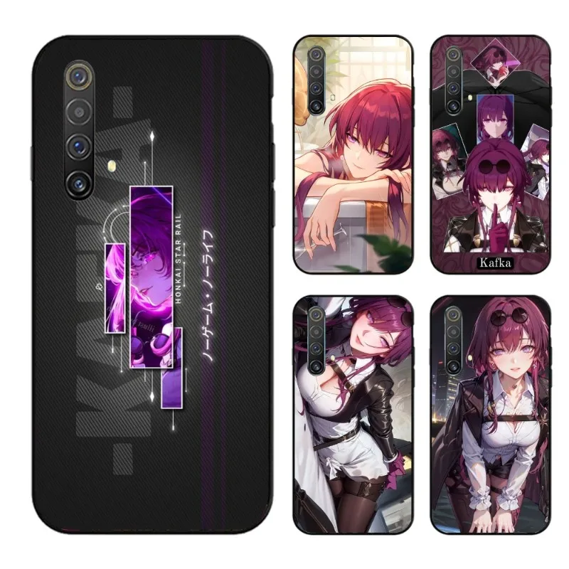 Honkai Star Kafka Smart Phone Case for OPPO Find X5 X3 X2 A93 Reno 8 7 Pro A74 A72 A53 Black Soft Phone Cover Funda