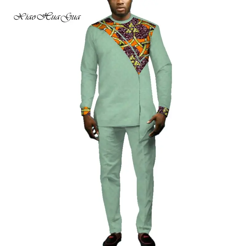 

XL Size In Stock Causal Party Mens African Clothing Dashiki Long Sleeve Shirt and Pants Set WYN693-XL-XH