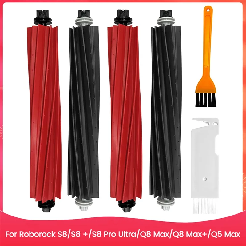 【المفضل لدى المتسوق】فرشاة دوارة لـ Roborock S8/S8 +/S8 Pro Ultra/Q8 Max/Q8 Max+/Q5 Max جهاز آلي لتنظيف الأتربة فرشاة دوارة مطاطية