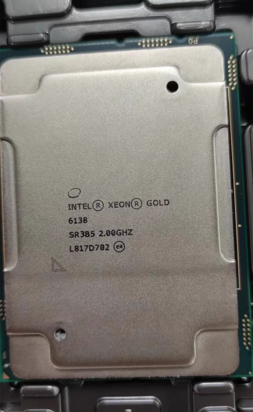 Xeon Gold 6138 SR3B5 Intel Gold6138 Processor 27.5MB Cache 2.0GHz 20-cores LGA3647 125W Scalable CPU