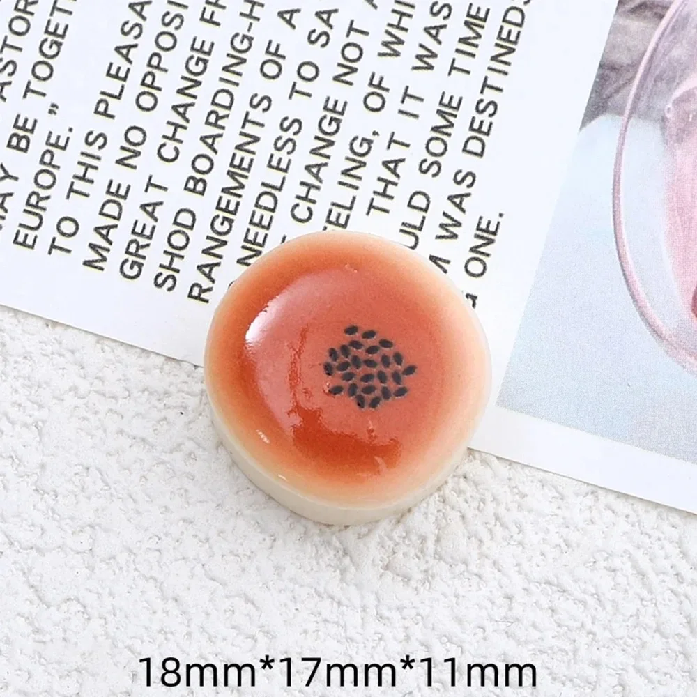 8/16/24pcs Shiny Cartoon Bear Bread Resin Flatback Charms Non-Magnetic DIY Decorative Crafts for Phone Case Hairpin Scrapbooking