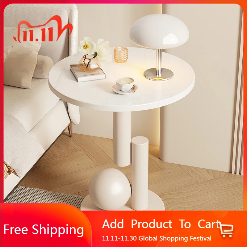 Mesita De Noche móvil para dormitorio, mesita De Noche única y barata, color blanco nórdico, réplica De muebles De lujo para sala De estar