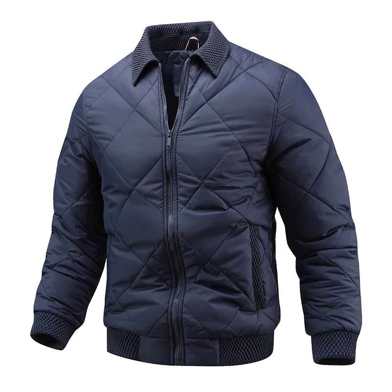 Inverno retro acolchoado jaqueta masculina gola de algodão acolchoado casaco forro leve e casual solto outwear jaqueta de alta qualidade