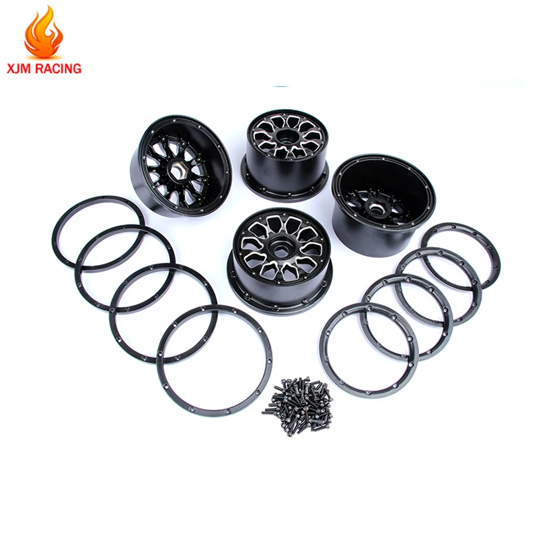 Metal Wheel Hub with Ring Set for 1/5 HPI KM Rofun Rovan Mcd Gtb Racing Baja 5B Ss 5T Truck Rc Car Toys Parts