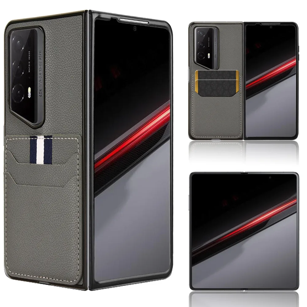 Casing ponsel penutup belakang keras dengan slot kartu untuk Huawei Honor Magic V2 RSR desain Porsche casing pelindung kulit PU