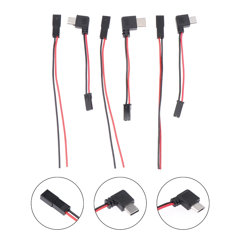 1Set USB-Micro Type C 90 Degree Male to JST/SYP Terminal Interface Cable Connector Set for Motorcycle Use