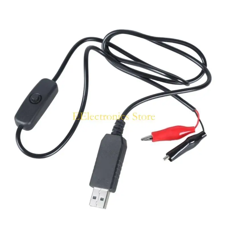 B03C 1m USB 5V2A to 3V1A Clip Test Cable Replace for AA 3A CR2025 2032