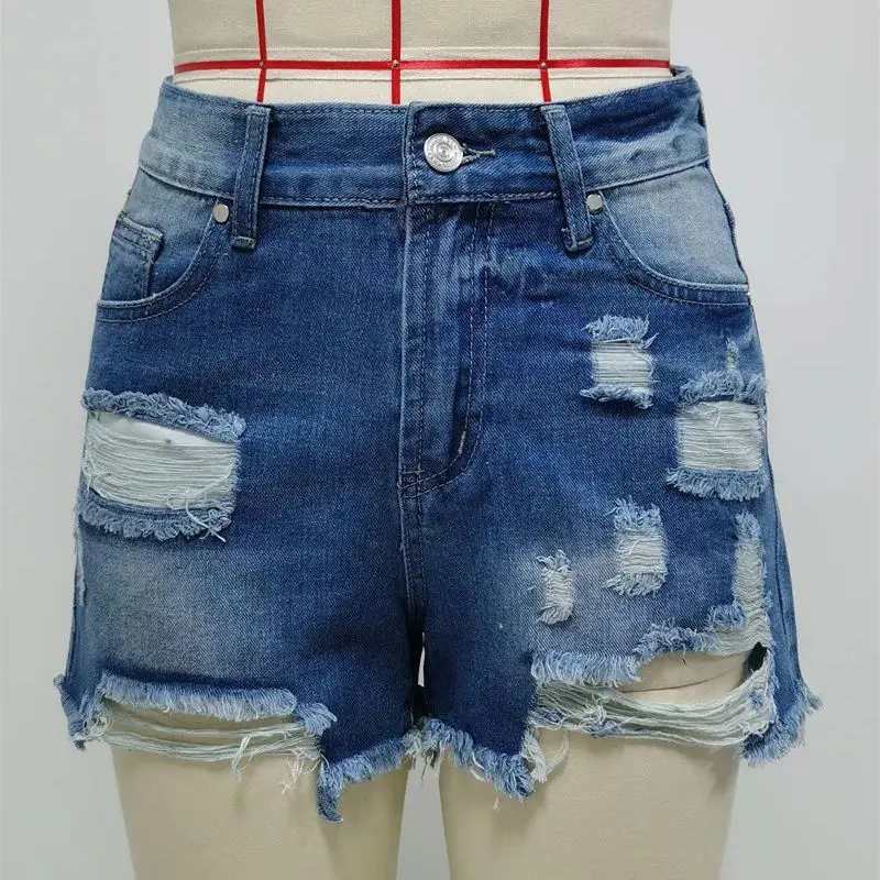 Gescheurde Jeans Vintage Hoge Taille Denim Shorts Voor Dames In Retro-Stijl Gescheurde Slim-Fit Zomer Mini-Shorts Voor Dames Met Hoge Taille