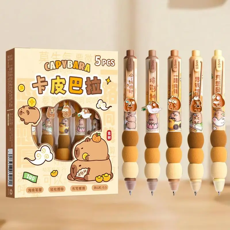 Ball Point Pen Cartoon Writing Pens Quick-Drying Pens Cute Pens Erasable Pen 0.5mm Black Ink Pen Soft Grip Smooth Writing Pens