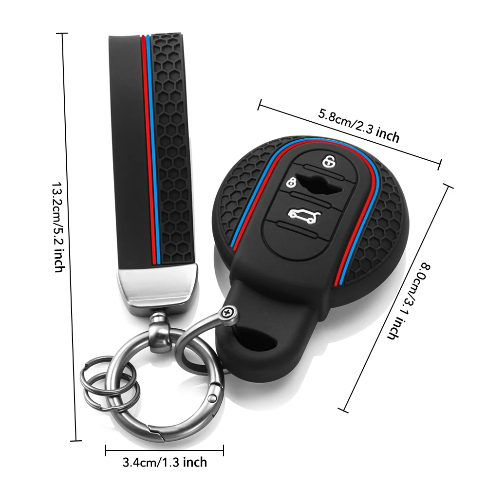 Silicone Car Key Case Cover Fob Keychain Accessories for BMW Mini Cooper Keyring Countryman F54 Clubman F55 Hardtop F56 F57 F60