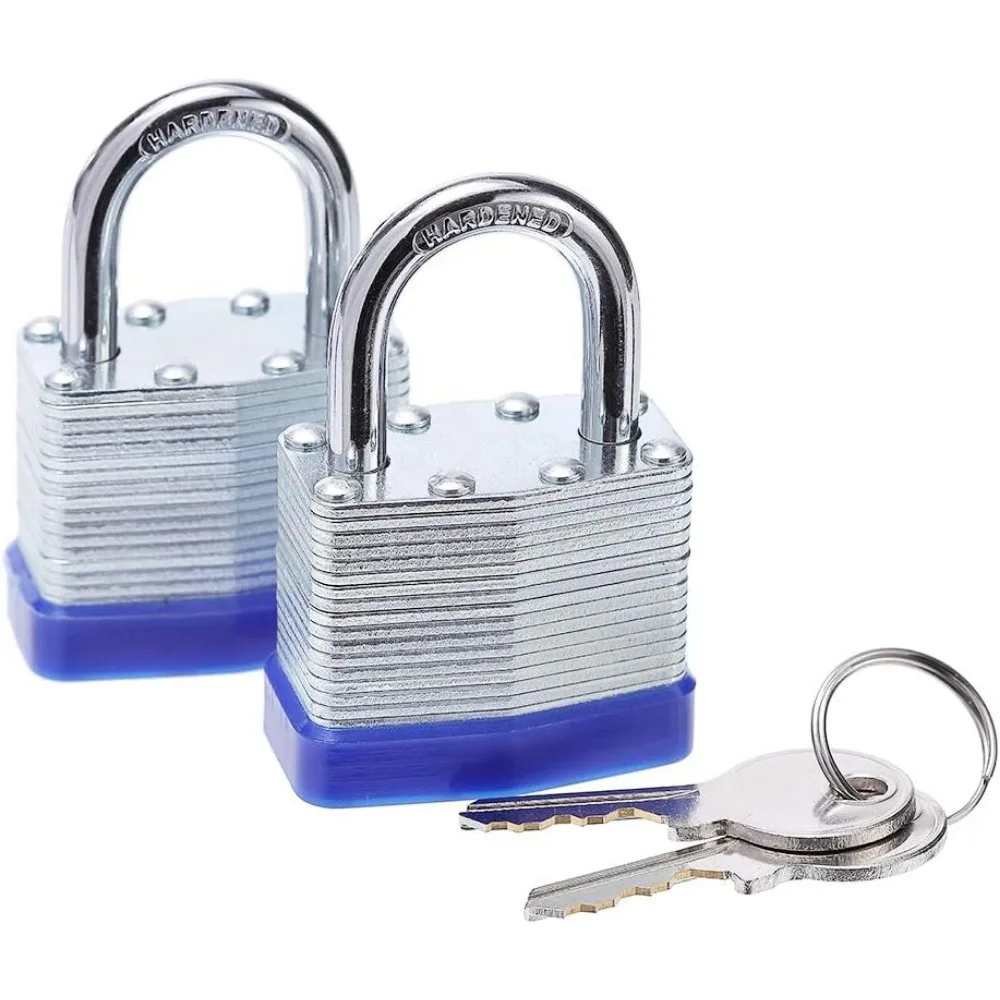 Laminated Steel Key Lock 1.5 Inch Wide Body Two Padlocks Keyed Alike