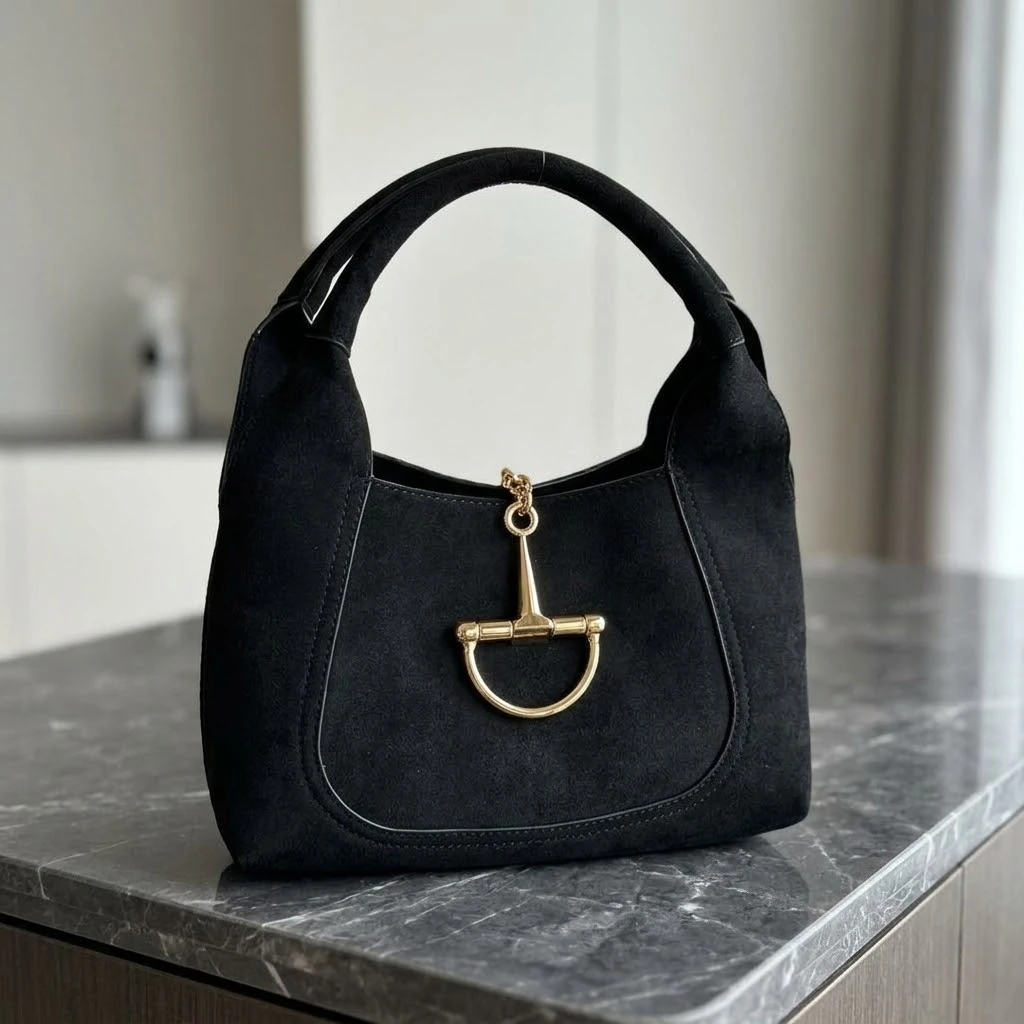 2025 new leather horse buckle handbag women's high-end commuting shoulder underarm bag matte leather fashion versatile