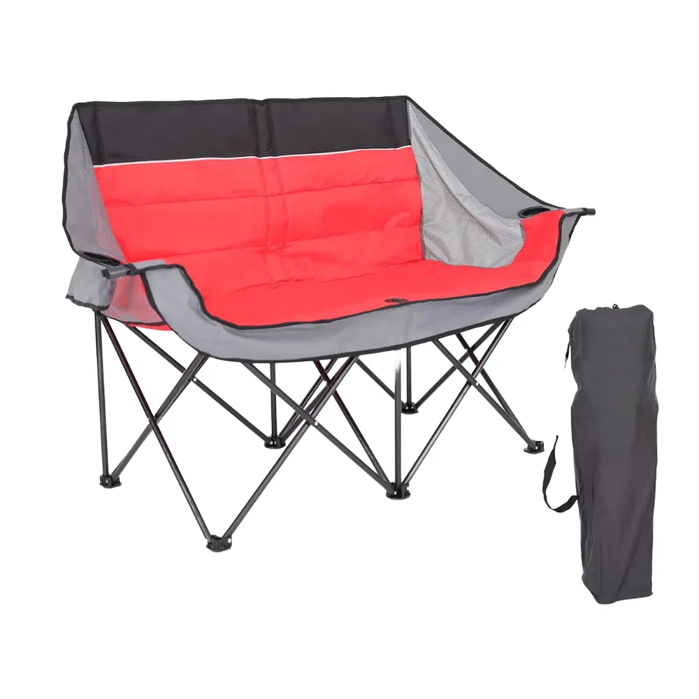 

Double Modern Camping Moon Chair Portable 600D Oxford Aluminum Foldable Outdoor Furniture