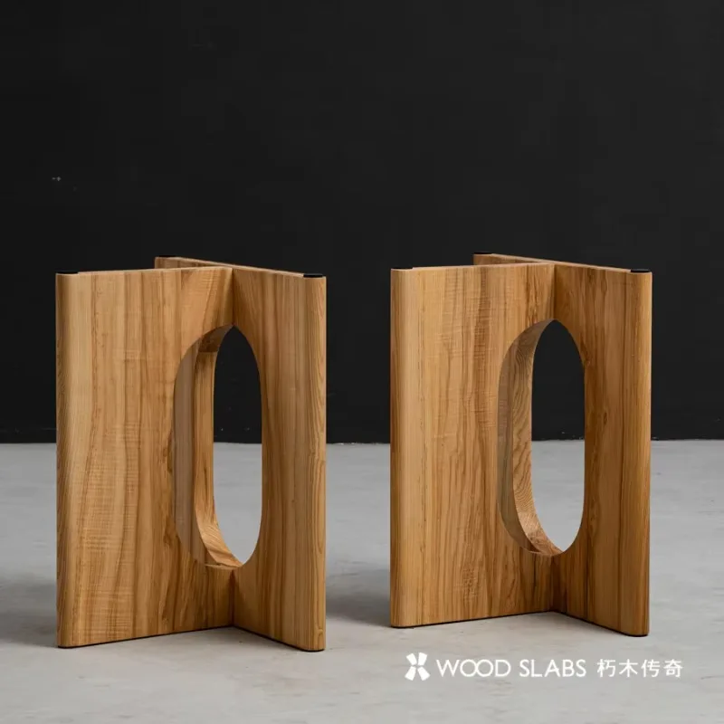 Modern Black Walnut Wooden Dining Table Frame  Wood  White Wax Wood Customizable Table Legs