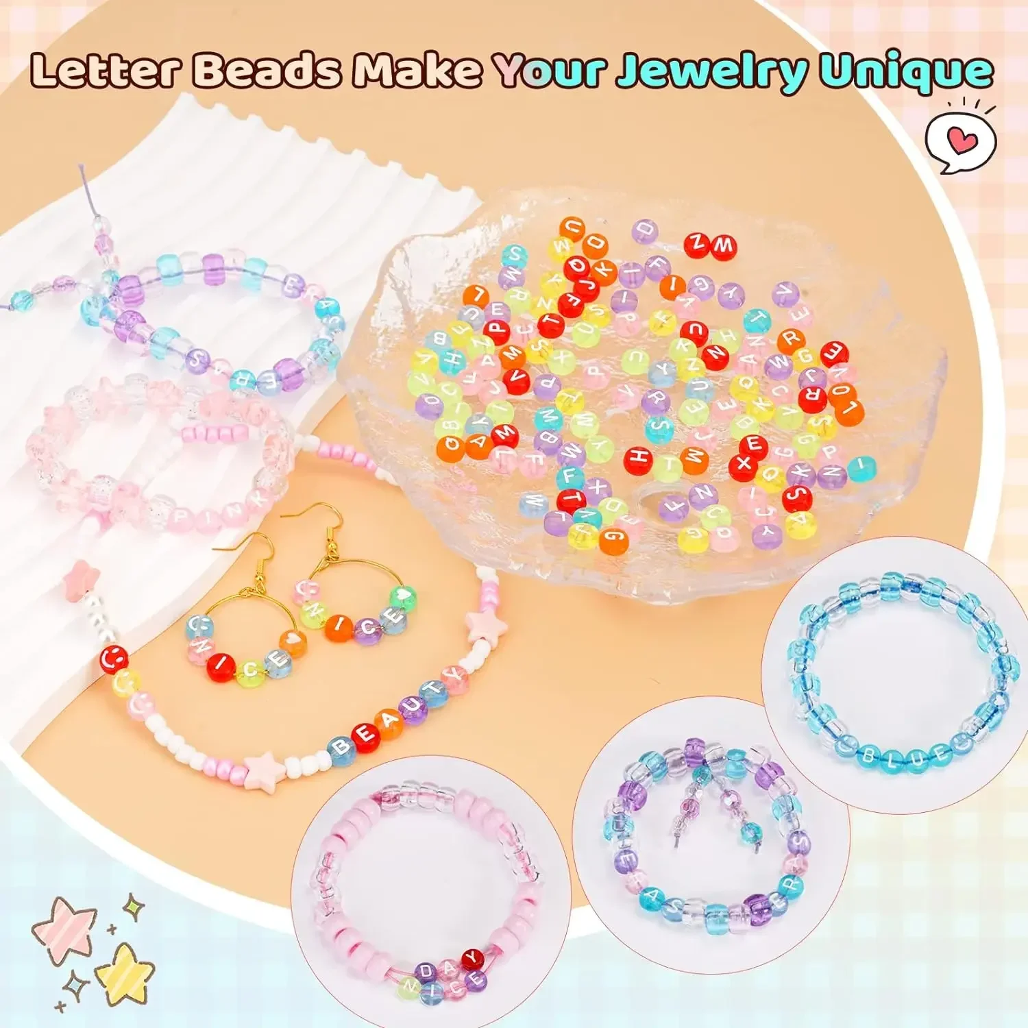 حروف أبجدية مستديرة ، فاصل فضفاض من الأكريليك ، إكسسوارات أساور يدوية الصنع ، مجوهرات ، من من من الأكريليك ، من من من من من الأكريليك ، ومن ثم من من من من من من من من من من نوع 4
