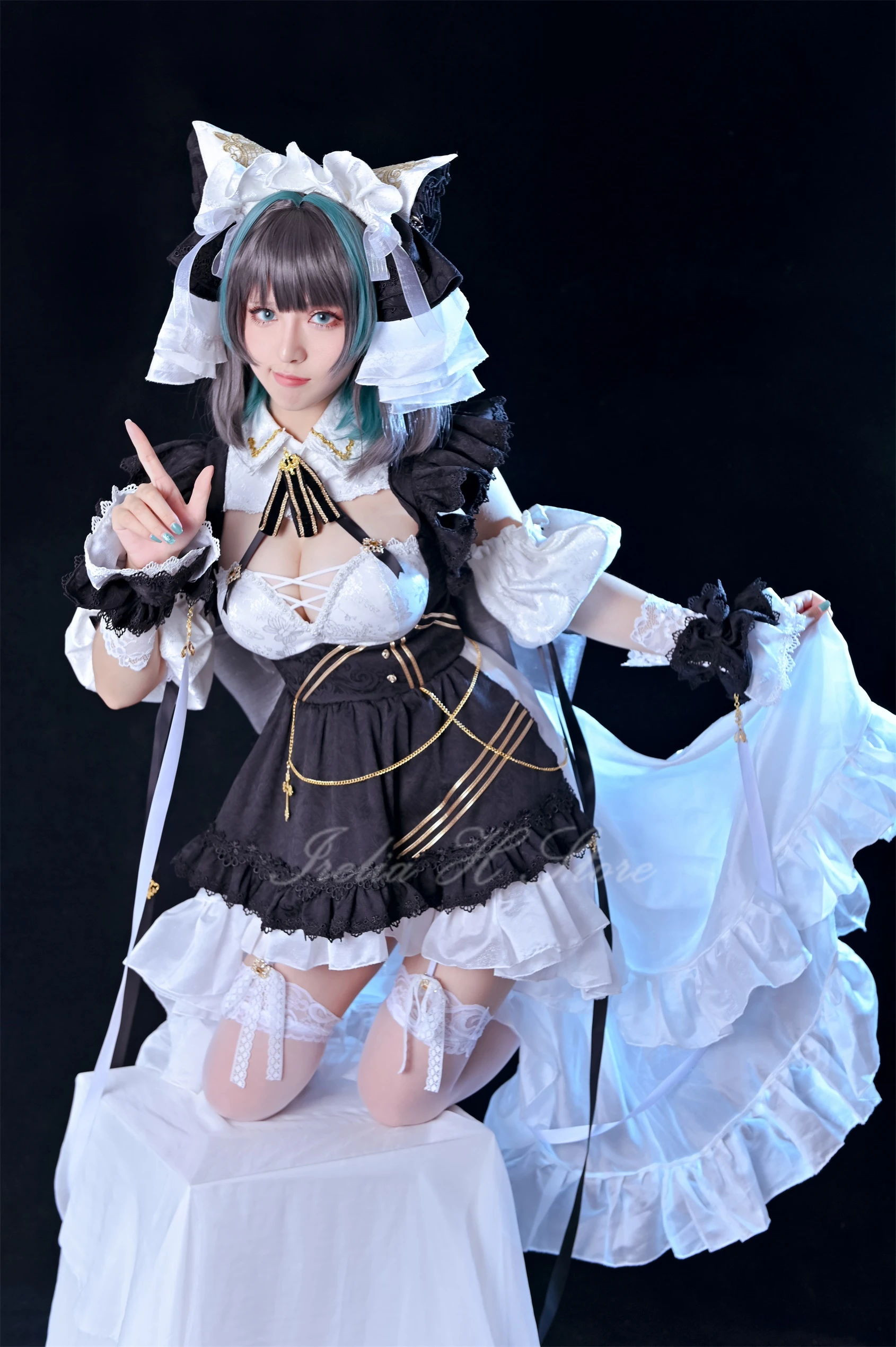 irelia H Store Custom made/size Cat Cheshire Azur Lane Cosplay Cheshire Cosplay Costume maid dress female Halloween Costumes