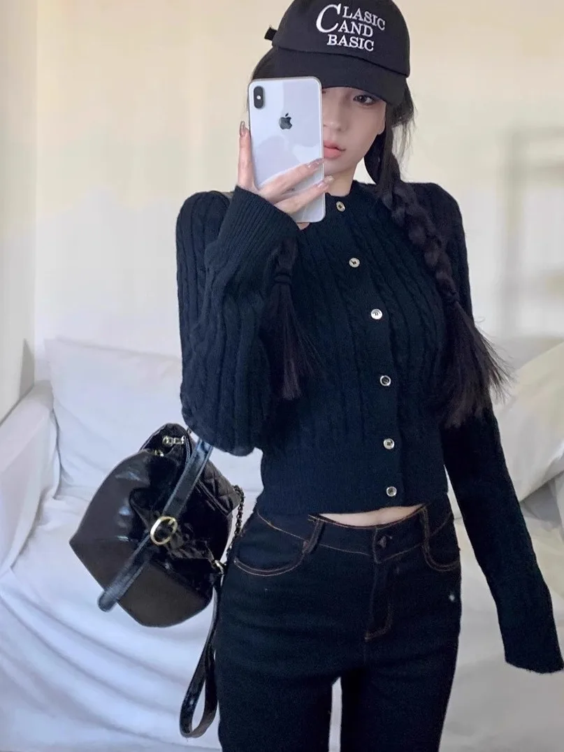 

ay Витой вязаный свитер, пальто, женская осенне-зимняя внутренняя одежда, базовый слой, верхняя одежда, моющийся топ, мягкий, средний, тонкий, Re...