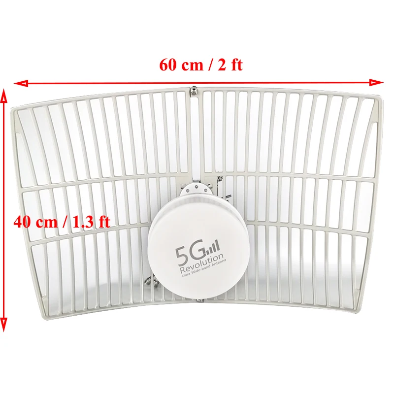 Antena de polarización dual, alimentador de larga distancia, UWB 698-6000mhz