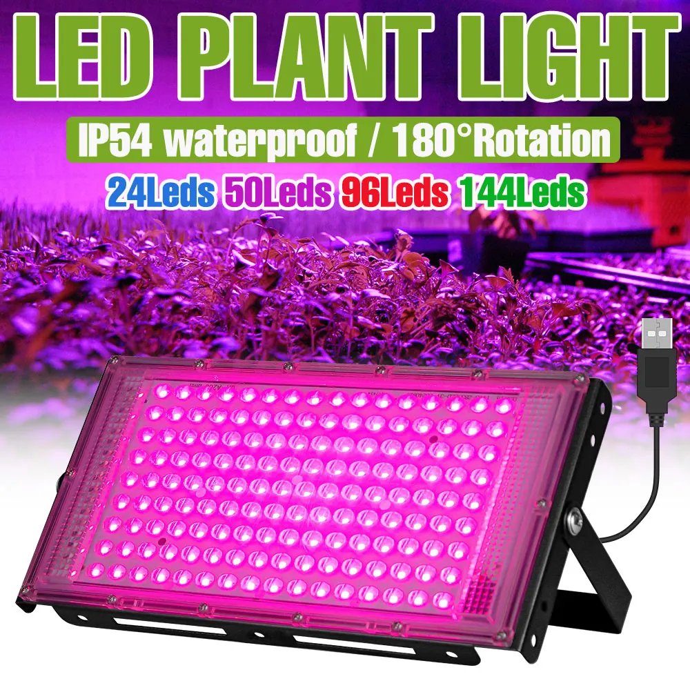 USB DC5V LED Grow Lights Full Spectrum Cultivation Hydroponics Lamp 24/50/96/144leds For Flower Potted Plants Growbox Vegetables