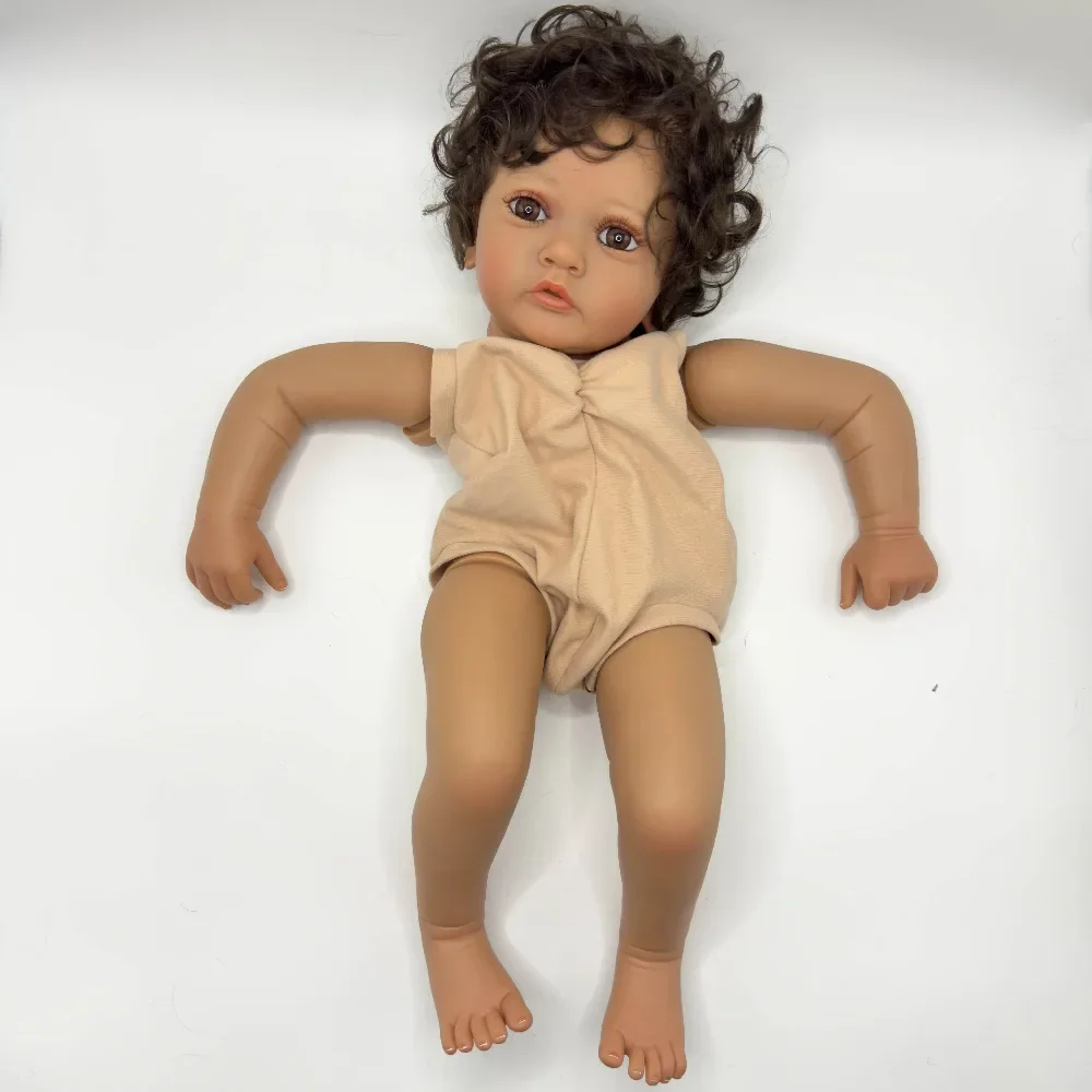 SINO-BB 24 inch Reborn Doll kit Ayana met geworteld haar DIY geschilderde pop kit Onvoltooide pop onderdelen met lichaam en ogen Reborn Kit