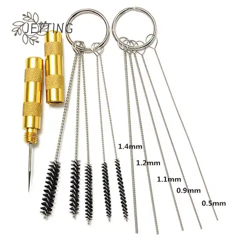Bilashmart 11pcs/set Airbrush Spray Gun Nozzle Cleaning Kit Needle & Brush Set Repair Tool