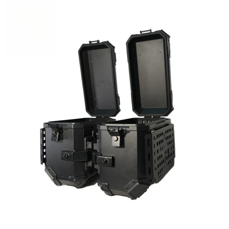 Hongsheng Products  Factory Direct 36L Black Motorcycle Tail Boxes with Lock and Folding Plate