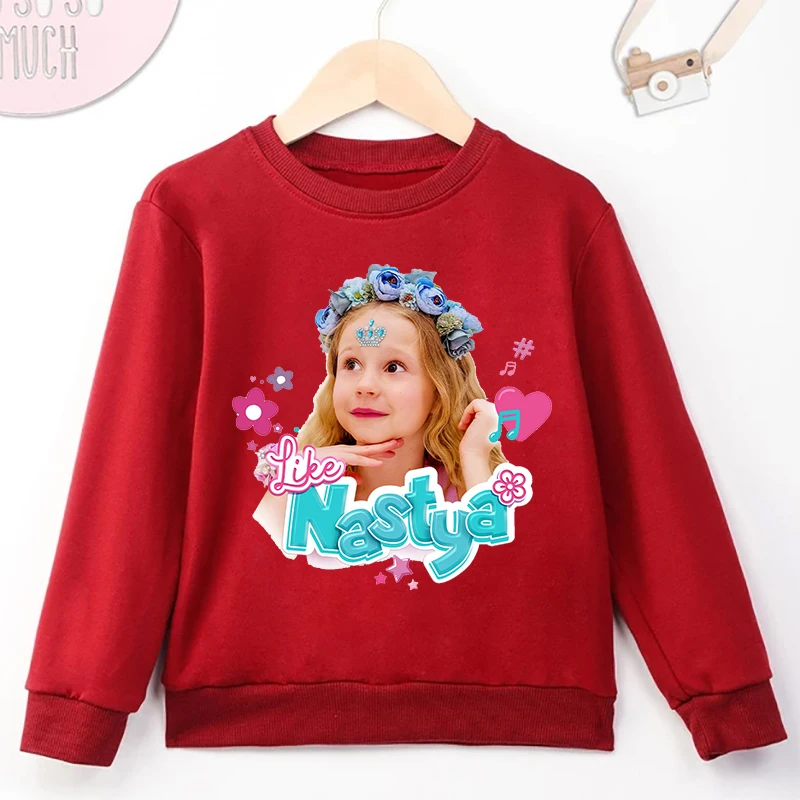 Kawaii Like Nastya Sweatshirt Kids Clothes Girls Clothing Fashion Casual Tracksuit Autumn Crew Neck Sweatshirt Children Tops