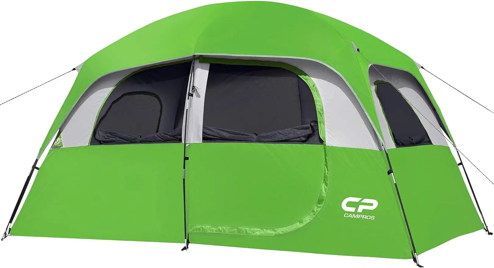 Tent-6-Person-Camping-Tents, Waterproof Windproof Family Tent with Top Rainfly, 4 Large Mesh Windows,