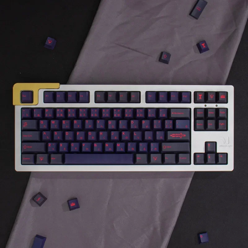 Keycap Deep Purple Full Set Original Height PBT Sublimation Mechanical Keyboard Cap 64/75/87/9