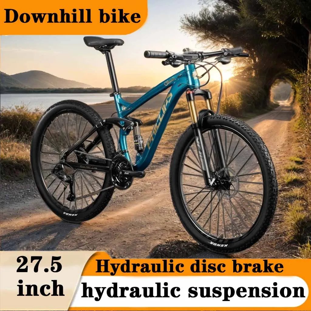 

27.5 inch Downhill Bike Hydraulic dual shock absorber soft tail mountain Bicycle 33 speed oil disc brake Cross Country bicicleta