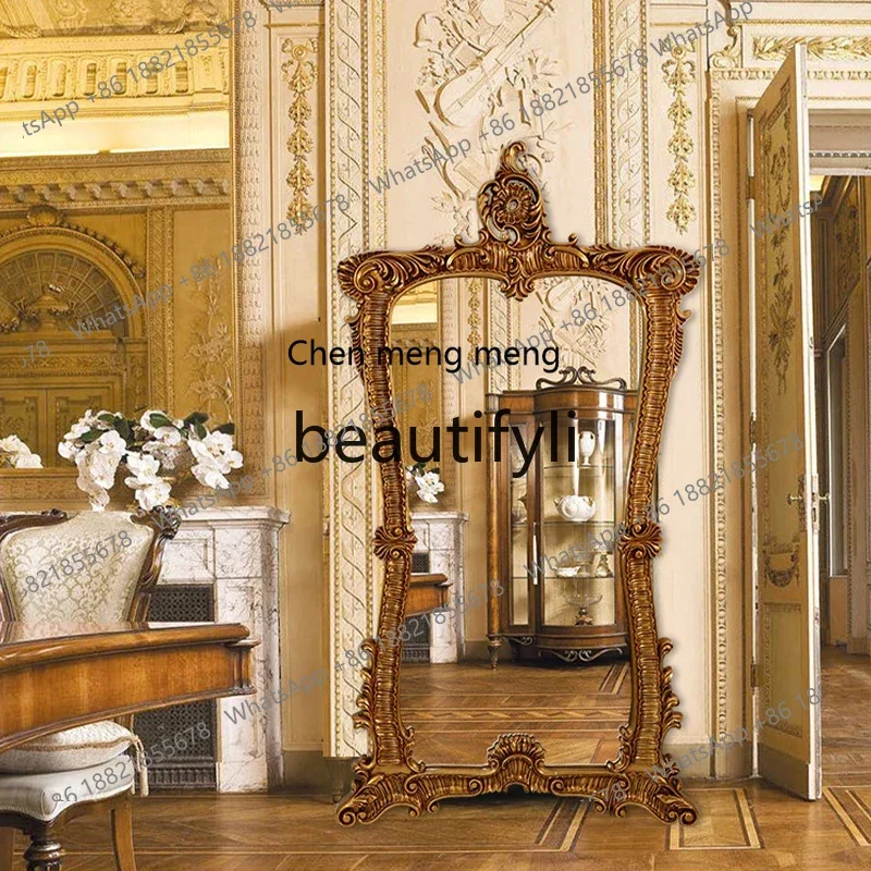 

Ретро резное декоративное зеркало, гостиная, диван, фон, настенное настенное подвесное зеркало, европейское специальной формы2936
