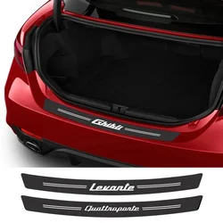 For Maserati Ghibli Levante MC20 Quattroporte Auto Decor Accessories Car Rear Bumper Guard Plate Trunk Stickers Vinyl Film Decal